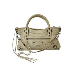 BALENCIAGA The First Shoulder Bag Ivory White Leather Handbag